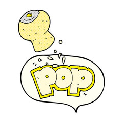 comic book speech bubble cartoon champagne cork popping
