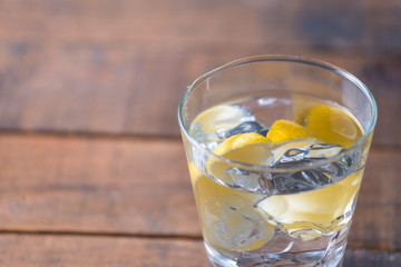Vodka drinks with lemon and lime