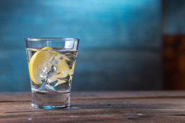 Vodka drinks with lemon and lime