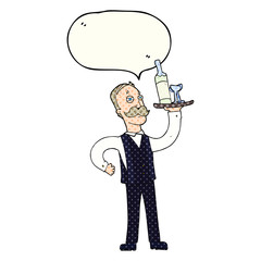 comic book speech bubble cartoon waiter
