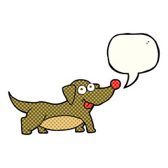 comic book speech bubble cartoon happy little dog