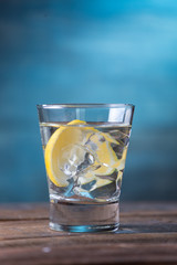 Vodka drinks with lemon and lime
