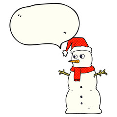comic book speech bubble cartoon snowman