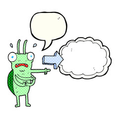 comic book speech bubble cartoon bug pointing