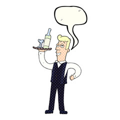 comic book speech bubble cartoon waiter