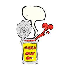 comic book speech bubble cartoon canned meat