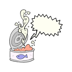 Fototapeta premium comic book speech bubble cartoon can of tuna