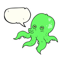 comic book speech bubble cartoon octopus