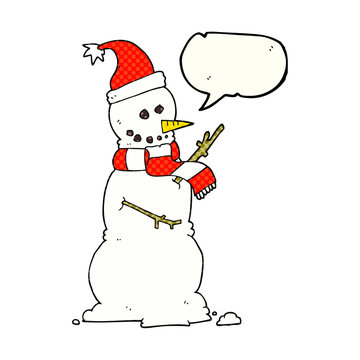 comic book speech bubble cartoon snowman