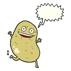 comic book speech bubble cartoon potato running