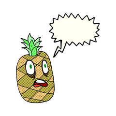 comic book speech bubble cartoon pineapple