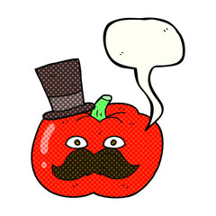 comic book speech bubble cartoon posh tomato