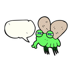Fototapeta premium comic book speech bubble cartoon fly