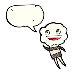 comic book speech bubble cartoon cute cloud head creature
