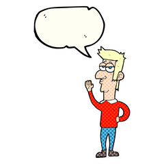 comic book speech bubble cartoon man waving