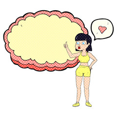 comic book speech bubble cartoon gym woman