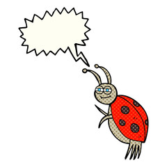 comic book speech bubble cartoon ladybug
