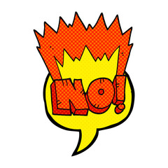 comic book speech bubble cartoon NO! shout