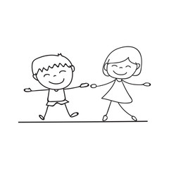 hand drawings cartoon happy kid