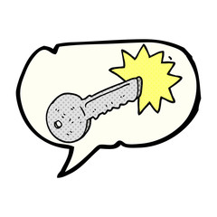 comic book speech bubble cartoon door key