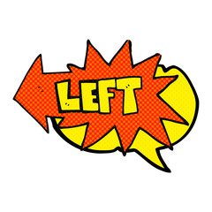 comic book speech bubble cartoon left symbol
