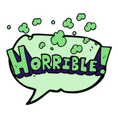 comic book speech bubble cartoon word horrible