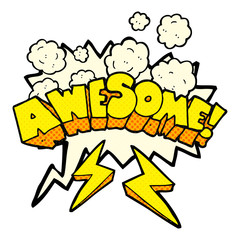 comic book speech bubble cartoon word awesome