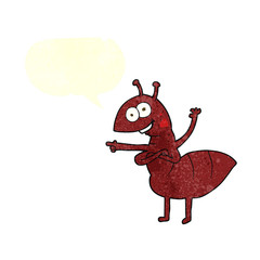 retro speech bubble cartoon ant