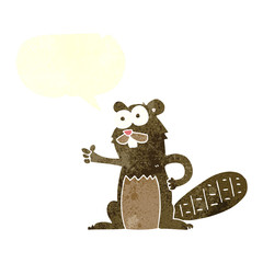 retro speech bubble cartoon beaver