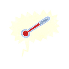 retro speech bubble cartoon temperature gauge