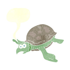 retro speech bubble cartoon turtle
