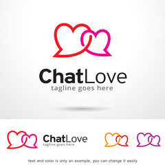 Chat Love Logo Template Design Vector