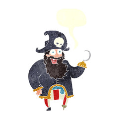 retro speech bubble cartoon pirate captain