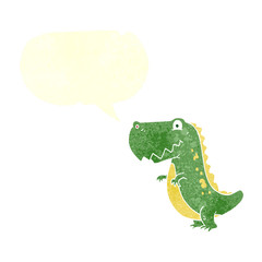 Fototapeta premium retro speech bubble cartoon dinosaur