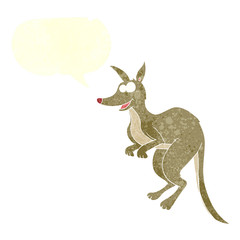 retro speech bubble cartoon kangaroo