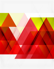 Transparent overlapping triangles on white. Business or technology minimal futuristic template