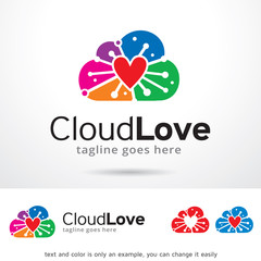 Cloud Love Logo Template Design Vector