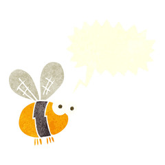 retro speech bubble cartoon bee