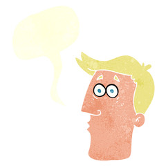 retro speech bubble cartoon male face