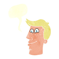 retro speech bubble cartoon male face