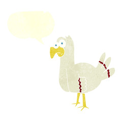 retro speech bubble cartoon bird