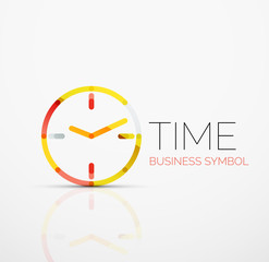 Vector abstract logo idea, time concept or clock business icon. Creative logotype design template