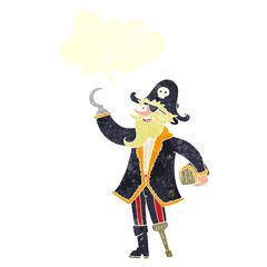retro speech bubble cartoon pirate captain