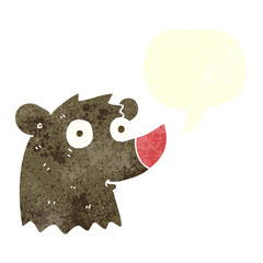 retro speech bubble cartoon bear