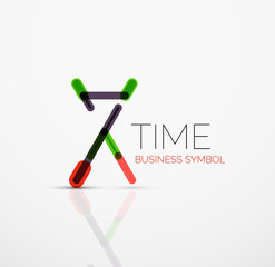 Vector abstract logo idea, time concept or clock business icon. Creative logotype design template