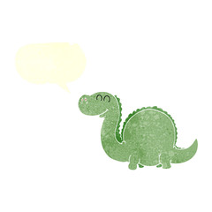 retro speech bubble cartoon dinosaur
