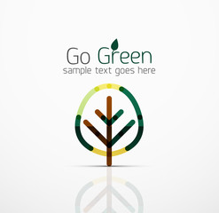 Vector abstract logo idea, eco leaf, nature plant, green concept business icon. Creative logotype design template