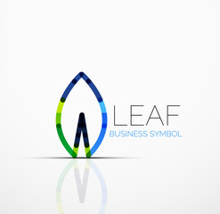 Vector abstract logo idea, eco leaf, nature plant, green concept business icon. Creative logotype design template