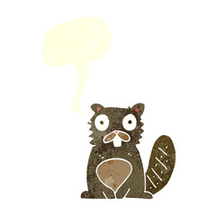 retro speech bubble cartoon beaver