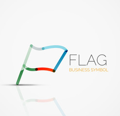 Logo flag, abstract linear geometric business icon